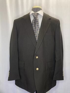 Mens 43R Blazer Brown Wool 2 Button XL Sport Coat Suit Jacket Foreman & Clark